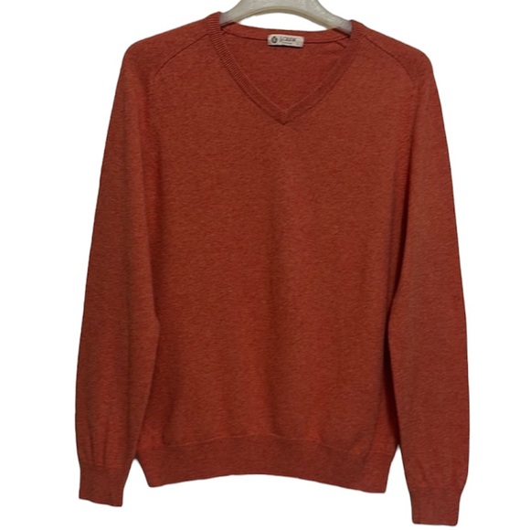 J. Crew Other - J.Crew Men’s Cashmere Blend V-Neck Pumpkin Sweater Large